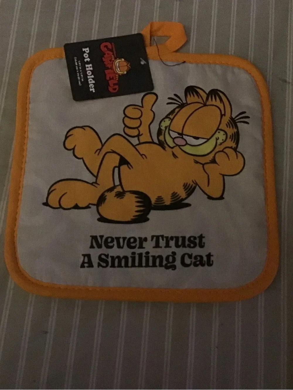 Garfield Oven Mitt and Pot Holder Set in Yellow and White